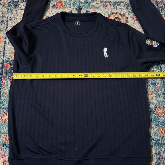 U Suck At‎ Golf USAG Knit Crewneck Navy Blue Sweater Men's Size Medium - Picture 6 of 8